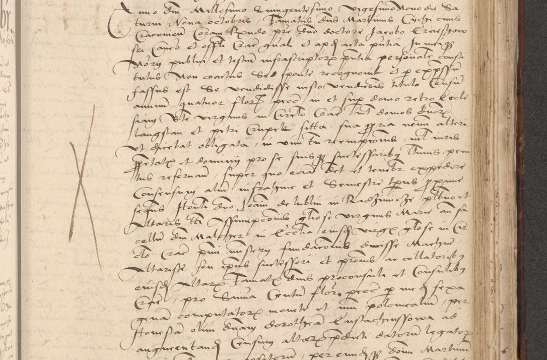 Zdjęcie nr 635 dla obiektu archiwalnego: INRI. Acta actorum, obligacionum et sentenciarum tam interlocutoriarum quam diffinitivarum coram reverendo patre ac egregio viro domino Jacobo Erciss[o]wski decretorum doctorem, canonico et officiali generali Cracoviensi ad annum Domini 1528, indicionem primam, pontificatus sanctissimi in Christo patris et domini domini Clementis divina probidendcia pape seprtimi, annum quintum, per Stanislaum de Mordi legalem consistorii notarium omine felici inchoantur