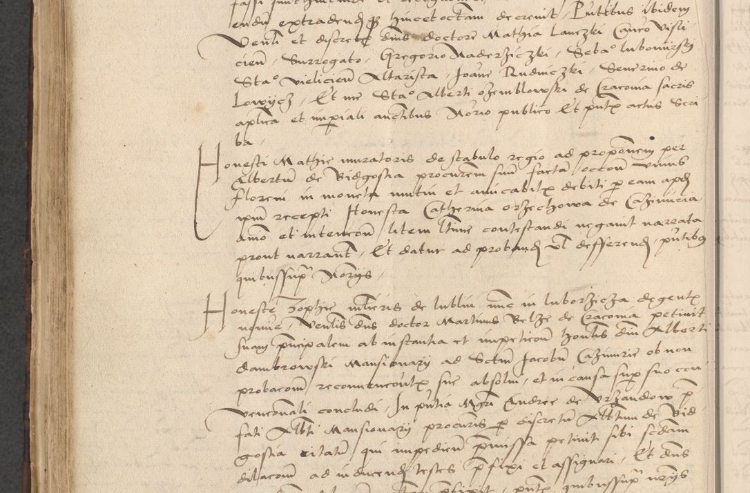 Zdjęcie nr 632 dla obiektu archiwalnego: INRI. Acta actorum, obligacionum et sentenciarum tam interlocutoriarum quam diffinitivarum coram reverendo patre ac egregio viro domino Jacobo Erciss[o]wski decretorum doctorem, canonico et officiali generali Cracoviensi ad annum Domini 1528, indicionem primam, pontificatus sanctissimi in Christo patris et domini domini Clementis divina probidendcia pape seprtimi, annum quintum, per Stanislaum de Mordi legalem consistorii notarium omine felici inchoantur
