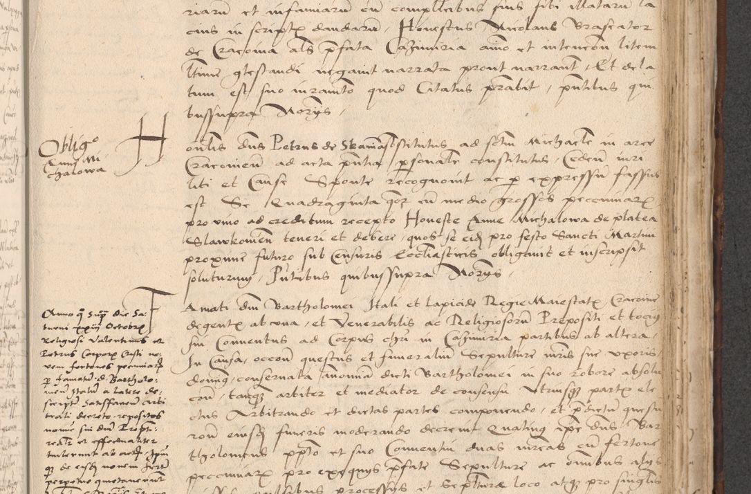 Zdjęcie nr 631 dla obiektu archiwalnego: INRI. Acta actorum, obligacionum et sentenciarum tam interlocutoriarum quam diffinitivarum coram reverendo patre ac egregio viro domino Jacobo Erciss[o]wski decretorum doctorem, canonico et officiali generali Cracoviensi ad annum Domini 1528, indicionem primam, pontificatus sanctissimi in Christo patris et domini domini Clementis divina probidendcia pape seprtimi, annum quintum, per Stanislaum de Mordi legalem consistorii notarium omine felici inchoantur