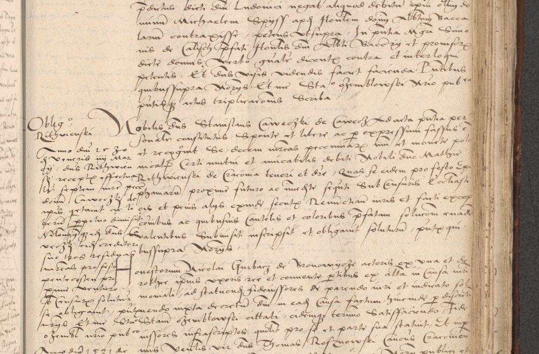 Zdjęcie nr 629 dla obiektu archiwalnego: INRI. Acta actorum, obligacionum et sentenciarum tam interlocutoriarum quam diffinitivarum coram reverendo patre ac egregio viro domino Jacobo Erciss[o]wski decretorum doctorem, canonico et officiali generali Cracoviensi ad annum Domini 1528, indicionem primam, pontificatus sanctissimi in Christo patris et domini domini Clementis divina probidendcia pape seprtimi, annum quintum, per Stanislaum de Mordi legalem consistorii notarium omine felici inchoantur