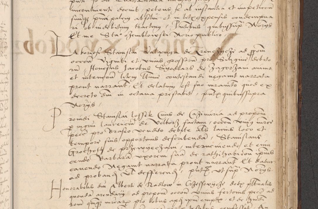 Zdjęcie nr 617 dla obiektu archiwalnego: INRI. Acta actorum, obligacionum et sentenciarum tam interlocutoriarum quam diffinitivarum coram reverendo patre ac egregio viro domino Jacobo Erciss[o]wski decretorum doctorem, canonico et officiali generali Cracoviensi ad annum Domini 1528, indicionem primam, pontificatus sanctissimi in Christo patris et domini domini Clementis divina probidendcia pape seprtimi, annum quintum, per Stanislaum de Mordi legalem consistorii notarium omine felici inchoantur