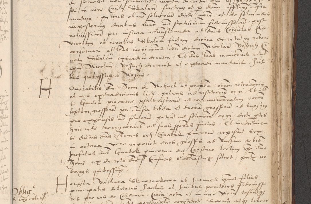 Zdjęcie nr 613 dla obiektu archiwalnego: INRI. Acta actorum, obligacionum et sentenciarum tam interlocutoriarum quam diffinitivarum coram reverendo patre ac egregio viro domino Jacobo Erciss[o]wski decretorum doctorem, canonico et officiali generali Cracoviensi ad annum Domini 1528, indicionem primam, pontificatus sanctissimi in Christo patris et domini domini Clementis divina probidendcia pape seprtimi, annum quintum, per Stanislaum de Mordi legalem consistorii notarium omine felici inchoantur