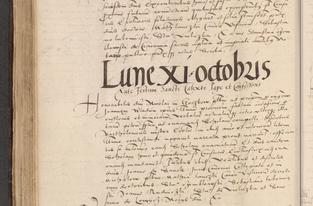 Zdjęcie nr 612 dla obiektu archiwalnego: INRI. Acta actorum, obligacionum et sentenciarum tam interlocutoriarum quam diffinitivarum coram reverendo patre ac egregio viro domino Jacobo Erciss[o]wski decretorum doctorem, canonico et officiali generali Cracoviensi ad annum Domini 1528, indicionem primam, pontificatus sanctissimi in Christo patris et domini domini Clementis divina probidendcia pape seprtimi, annum quintum, per Stanislaum de Mordi legalem consistorii notarium omine felici inchoantur