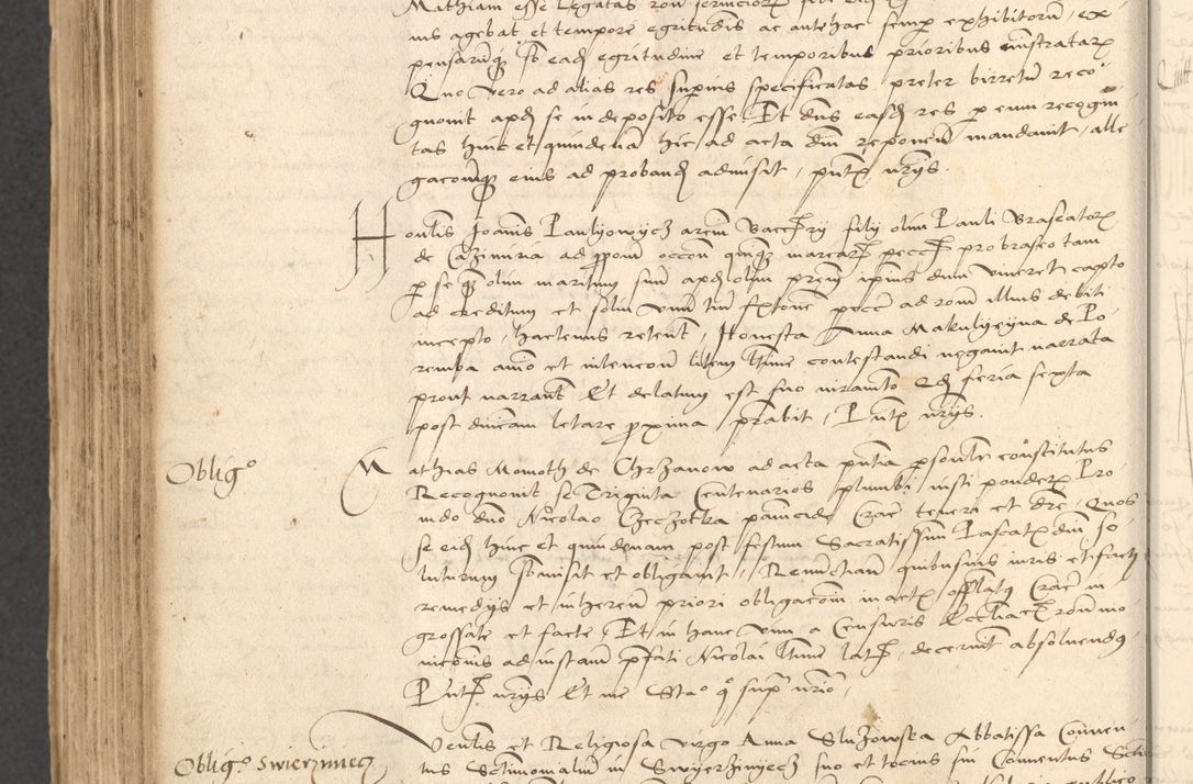 Zdjęcie nr 806 dla obiektu archiwalnego: INRI. Acta actorum, obligacionum et sentenciarum tam interlocutoriarum quam diffinitivarum coram reverendo patre ac egregio viro domino Jacobo Erciss[o]wski decretorum doctorem, canonico et officiali generali Cracoviensi ad annum Domini 1528, indicionem primam, pontificatus sanctissimi in Christo patris et domini domini Clementis divina probidendcia pape seprtimi, annum quintum, per Stanislaum de Mordi legalem consistorii notarium omine felici inchoantur
