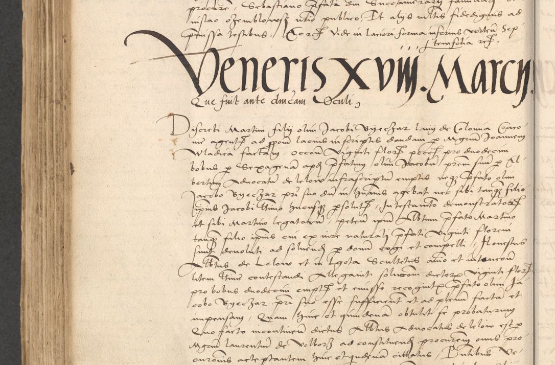 Zdjęcie nr 808 dla obiektu archiwalnego: INRI. Acta actorum, obligacionum et sentenciarum tam interlocutoriarum quam diffinitivarum coram reverendo patre ac egregio viro domino Jacobo Erciss[o]wski decretorum doctorem, canonico et officiali generali Cracoviensi ad annum Domini 1528, indicionem primam, pontificatus sanctissimi in Christo patris et domini domini Clementis divina probidendcia pape seprtimi, annum quintum, per Stanislaum de Mordi legalem consistorii notarium omine felici inchoantur