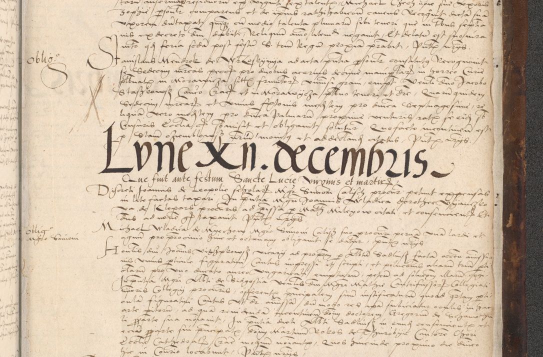 Zdjęcie nr 1099 dla obiektu archiwalnego: INRI. Acta actorum, obligacionum et sentenciarum tam interlocutoriarum quam diffinitivarum coram reverendo patre ac egregio viro domino Jacobo Erciss[o]wski decretorum doctorem, canonico et officiali generali Cracoviensi ad annum Domini 1528, indicionem primam, pontificatus sanctissimi in Christo patris et domini domini Clementis divina probidendcia pape seprtimi, annum quintum, per Stanislaum de Mordi legalem consistorii notarium omine felici inchoantur