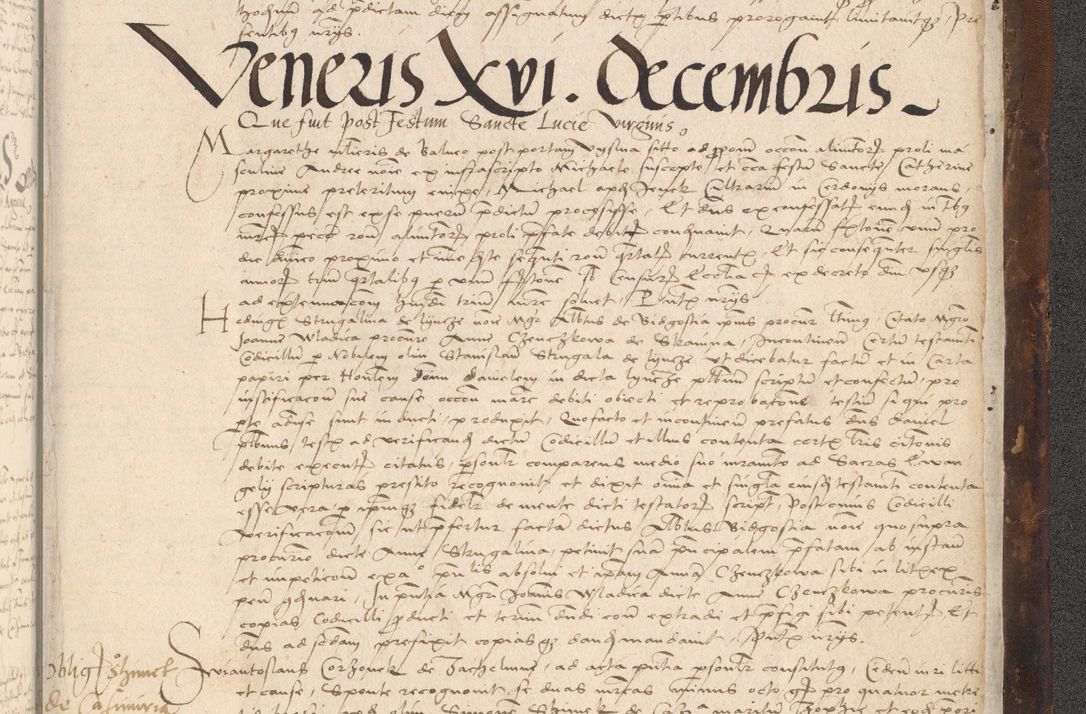 Zdjęcie nr 1101 dla obiektu archiwalnego: INRI. Acta actorum, obligacionum et sentenciarum tam interlocutoriarum quam diffinitivarum coram reverendo patre ac egregio viro domino Jacobo Erciss[o]wski decretorum doctorem, canonico et officiali generali Cracoviensi ad annum Domini 1528, indicionem primam, pontificatus sanctissimi in Christo patris et domini domini Clementis divina probidendcia pape seprtimi, annum quintum, per Stanislaum de Mordi legalem consistorii notarium omine felici inchoantur