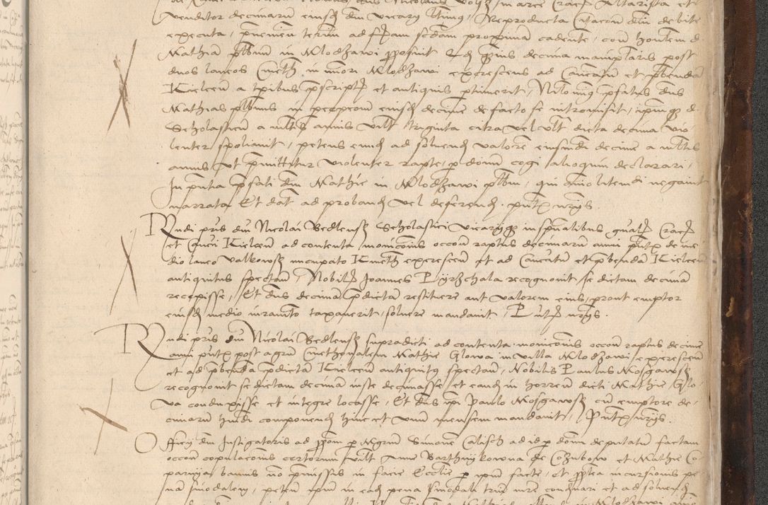 Zdjęcie nr 1077 dla obiektu archiwalnego: INRI. Acta actorum, obligacionum et sentenciarum tam interlocutoriarum quam diffinitivarum coram reverendo patre ac egregio viro domino Jacobo Erciss[o]wski decretorum doctorem, canonico et officiali generali Cracoviensi ad annum Domini 1528, indicionem primam, pontificatus sanctissimi in Christo patris et domini domini Clementis divina probidendcia pape seprtimi, annum quintum, per Stanislaum de Mordi legalem consistorii notarium omine felici inchoantur