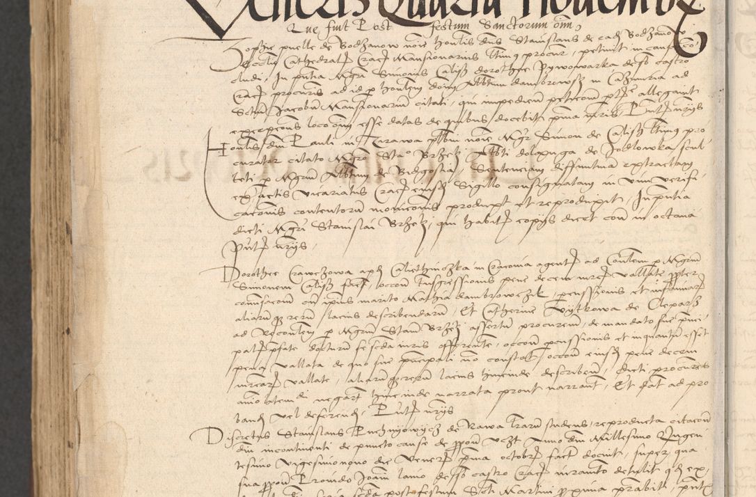 Zdjęcie nr 1072 dla obiektu archiwalnego: INRI. Acta actorum, obligacionum et sentenciarum tam interlocutoriarum quam diffinitivarum coram reverendo patre ac egregio viro domino Jacobo Erciss[o]wski decretorum doctorem, canonico et officiali generali Cracoviensi ad annum Domini 1528, indicionem primam, pontificatus sanctissimi in Christo patris et domini domini Clementis divina probidendcia pape seprtimi, annum quintum, per Stanislaum de Mordi legalem consistorii notarium omine felici inchoantur