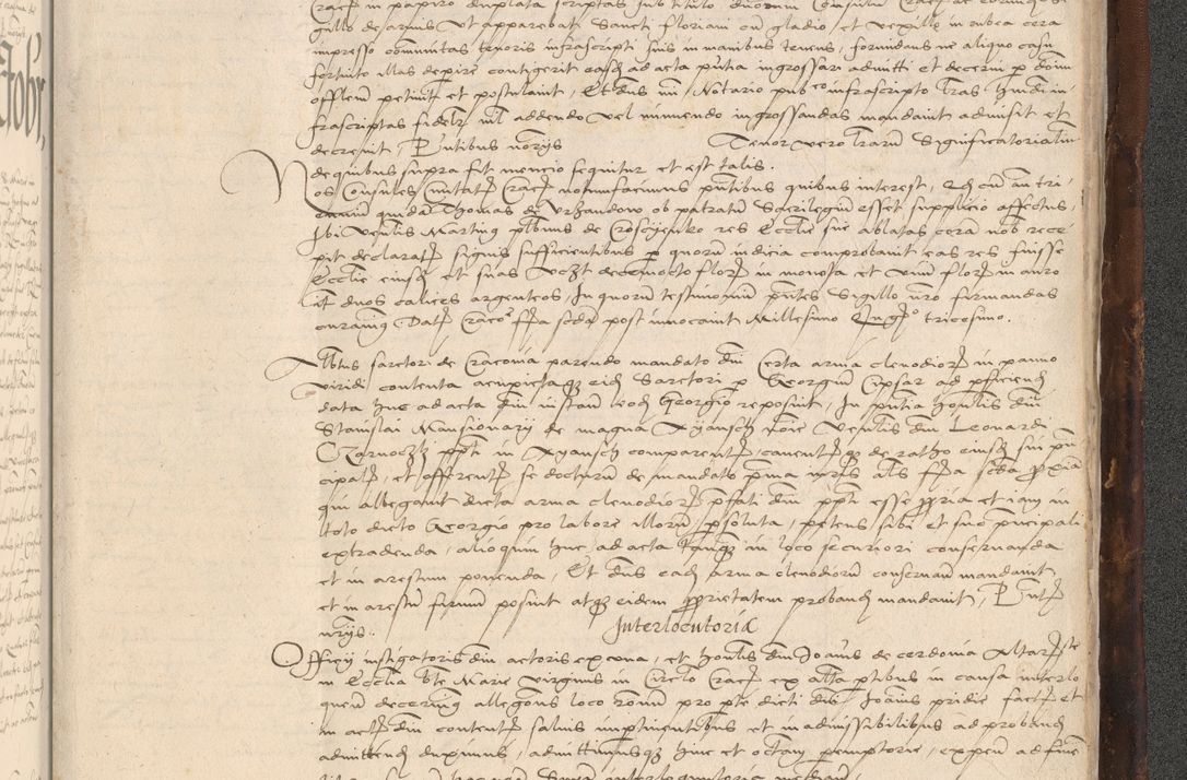 Zdjęcie nr 1069 dla obiektu archiwalnego: INRI. Acta actorum, obligacionum et sentenciarum tam interlocutoriarum quam diffinitivarum coram reverendo patre ac egregio viro domino Jacobo Erciss[o]wski decretorum doctorem, canonico et officiali generali Cracoviensi ad annum Domini 1528, indicionem primam, pontificatus sanctissimi in Christo patris et domini domini Clementis divina probidendcia pape seprtimi, annum quintum, per Stanislaum de Mordi legalem consistorii notarium omine felici inchoantur