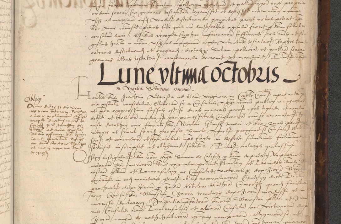 Zdjęcie nr 1071 dla obiektu archiwalnego: INRI. Acta actorum, obligacionum et sentenciarum tam interlocutoriarum quam diffinitivarum coram reverendo patre ac egregio viro domino Jacobo Erciss[o]wski decretorum doctorem, canonico et officiali generali Cracoviensi ad annum Domini 1528, indicionem primam, pontificatus sanctissimi in Christo patris et domini domini Clementis divina probidendcia pape seprtimi, annum quintum, per Stanislaum de Mordi legalem consistorii notarium omine felici inchoantur
