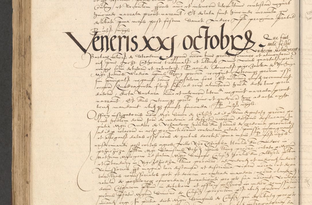 Zdjęcie nr 1064 dla obiektu archiwalnego: INRI. Acta actorum, obligacionum et sentenciarum tam interlocutoriarum quam diffinitivarum coram reverendo patre ac egregio viro domino Jacobo Erciss[o]wski decretorum doctorem, canonico et officiali generali Cracoviensi ad annum Domini 1528, indicionem primam, pontificatus sanctissimi in Christo patris et domini domini Clementis divina probidendcia pape seprtimi, annum quintum, per Stanislaum de Mordi legalem consistorii notarium omine felici inchoantur