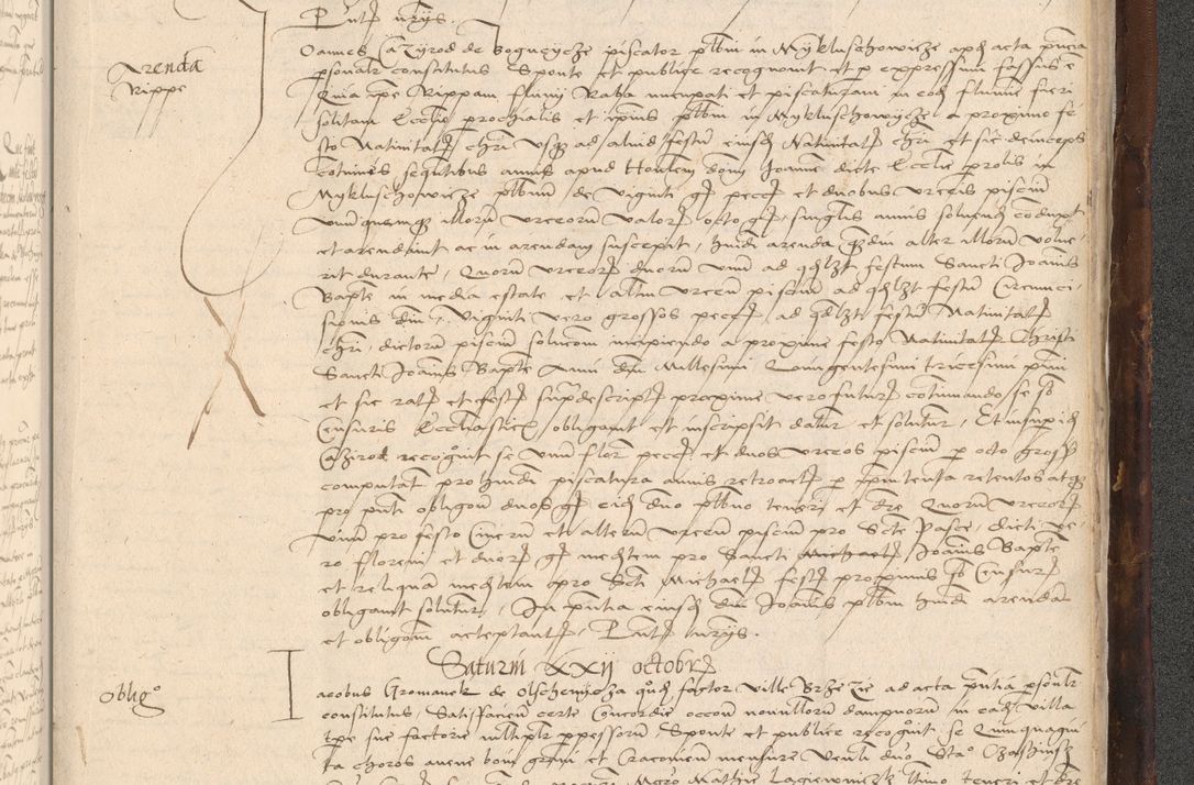 Zdjęcie nr 1065 dla obiektu archiwalnego: INRI. Acta actorum, obligacionum et sentenciarum tam interlocutoriarum quam diffinitivarum coram reverendo patre ac egregio viro domino Jacobo Erciss[o]wski decretorum doctorem, canonico et officiali generali Cracoviensi ad annum Domini 1528, indicionem primam, pontificatus sanctissimi in Christo patris et domini domini Clementis divina probidendcia pape seprtimi, annum quintum, per Stanislaum de Mordi legalem consistorii notarium omine felici inchoantur
