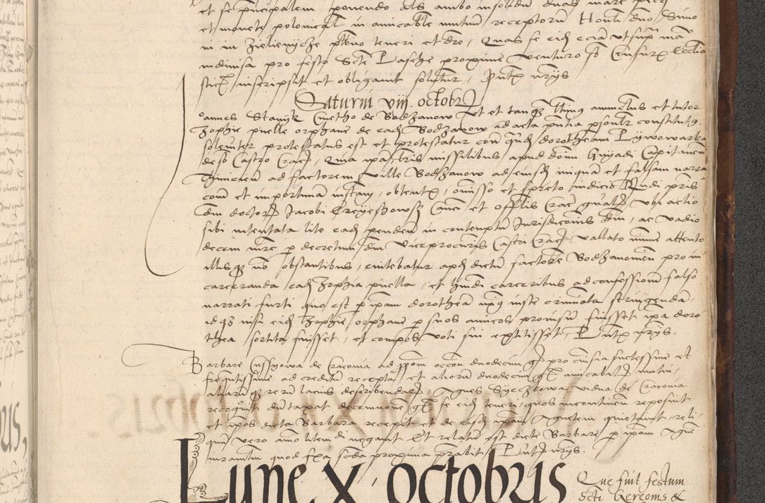 Zdjęcie nr 1057 dla obiektu archiwalnego: INRI. Acta actorum, obligacionum et sentenciarum tam interlocutoriarum quam diffinitivarum coram reverendo patre ac egregio viro domino Jacobo Erciss[o]wski decretorum doctorem, canonico et officiali generali Cracoviensi ad annum Domini 1528, indicionem primam, pontificatus sanctissimi in Christo patris et domini domini Clementis divina probidendcia pape seprtimi, annum quintum, per Stanislaum de Mordi legalem consistorii notarium omine felici inchoantur