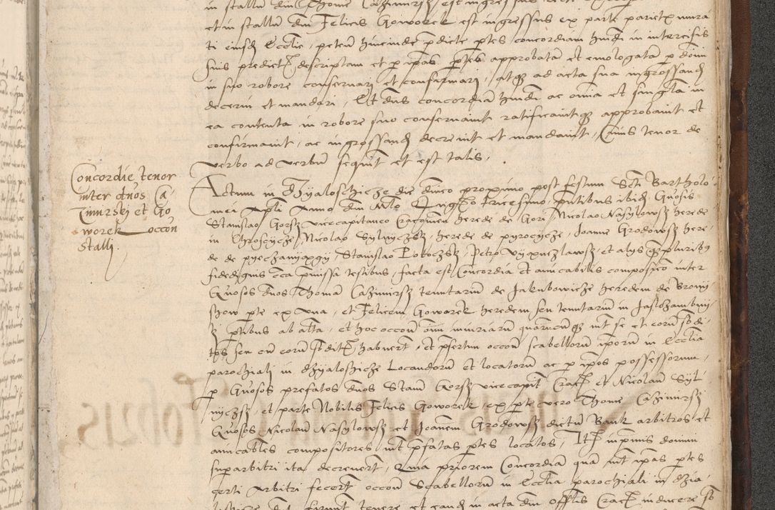 Zdjęcie nr 1055 dla obiektu archiwalnego: INRI. Acta actorum, obligacionum et sentenciarum tam interlocutoriarum quam diffinitivarum coram reverendo patre ac egregio viro domino Jacobo Erciss[o]wski decretorum doctorem, canonico et officiali generali Cracoviensi ad annum Domini 1528, indicionem primam, pontificatus sanctissimi in Christo patris et domini domini Clementis divina probidendcia pape seprtimi, annum quintum, per Stanislaum de Mordi legalem consistorii notarium omine felici inchoantur