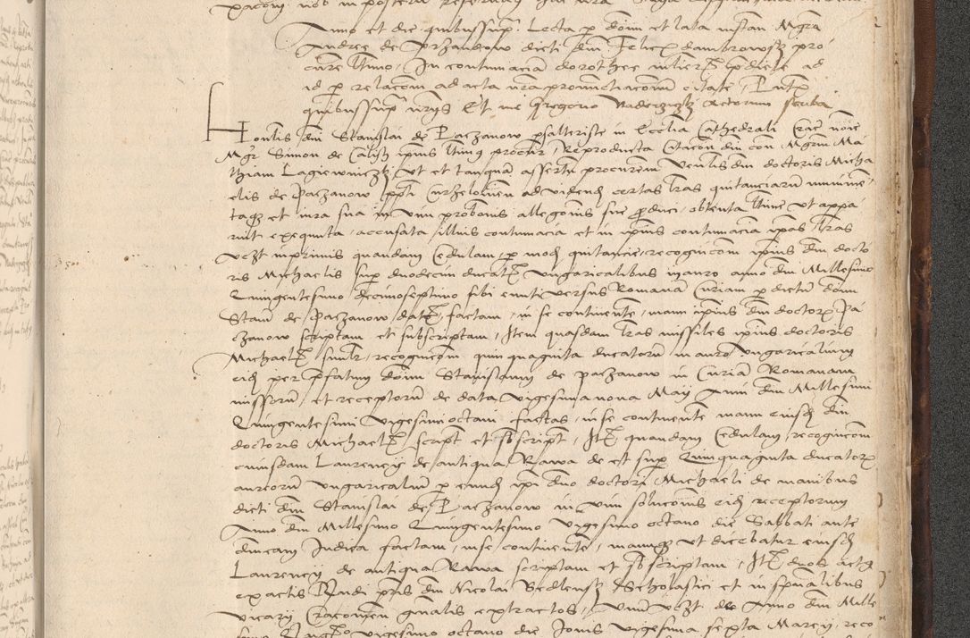 Zdjęcie nr 1051 dla obiektu archiwalnego: INRI. Acta actorum, obligacionum et sentenciarum tam interlocutoriarum quam diffinitivarum coram reverendo patre ac egregio viro domino Jacobo Erciss[o]wski decretorum doctorem, canonico et officiali generali Cracoviensi ad annum Domini 1528, indicionem primam, pontificatus sanctissimi in Christo patris et domini domini Clementis divina probidendcia pape seprtimi, annum quintum, per Stanislaum de Mordi legalem consistorii notarium omine felici inchoantur