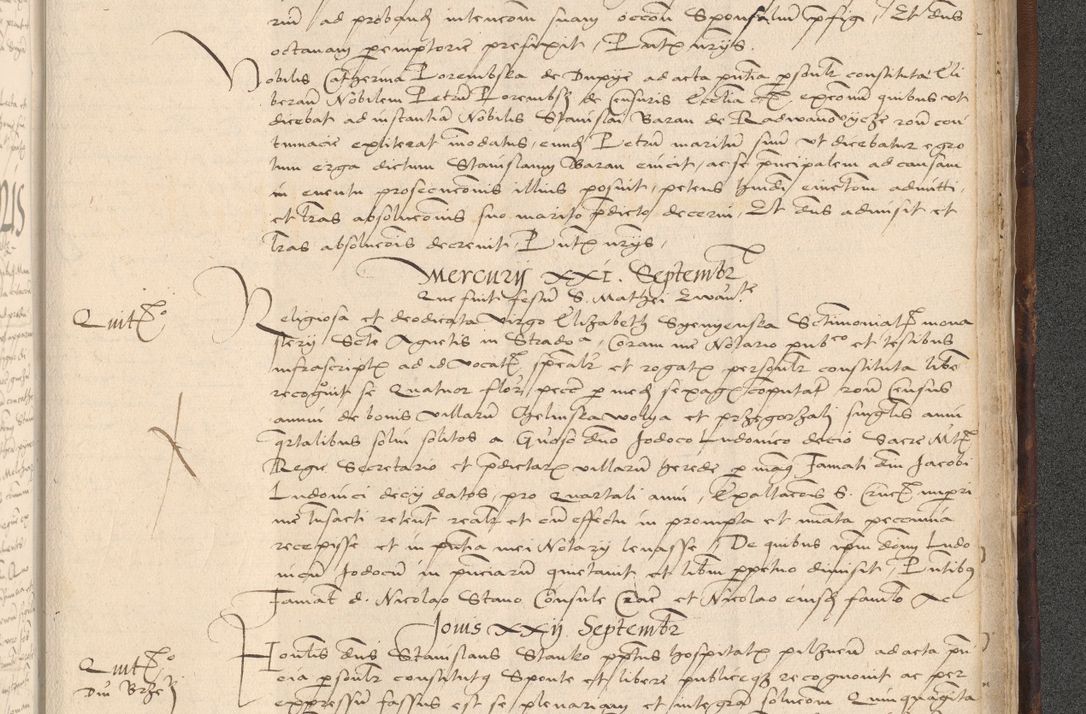 Zdjęcie nr 1039 dla obiektu archiwalnego: INRI. Acta actorum, obligacionum et sentenciarum tam interlocutoriarum quam diffinitivarum coram reverendo patre ac egregio viro domino Jacobo Erciss[o]wski decretorum doctorem, canonico et officiali generali Cracoviensi ad annum Domini 1528, indicionem primam, pontificatus sanctissimi in Christo patris et domini domini Clementis divina probidendcia pape seprtimi, annum quintum, per Stanislaum de Mordi legalem consistorii notarium omine felici inchoantur