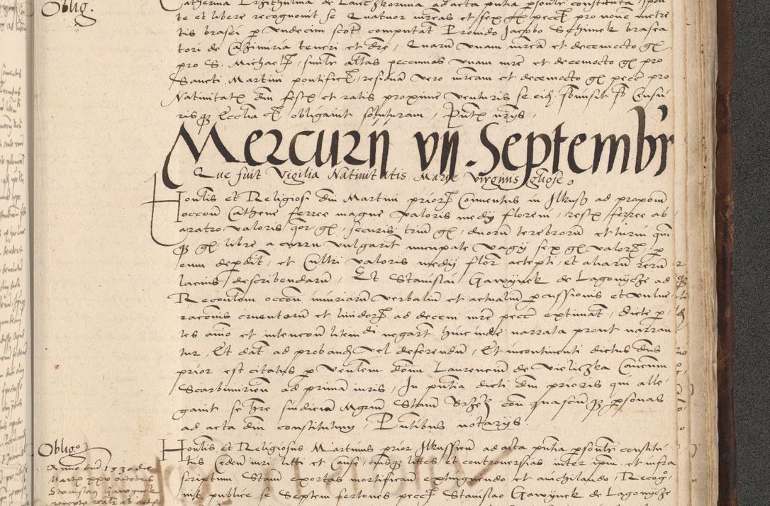 Zdjęcie nr 1031 dla obiektu archiwalnego: INRI. Acta actorum, obligacionum et sentenciarum tam interlocutoriarum quam diffinitivarum coram reverendo patre ac egregio viro domino Jacobo Erciss[o]wski decretorum doctorem, canonico et officiali generali Cracoviensi ad annum Domini 1528, indicionem primam, pontificatus sanctissimi in Christo patris et domini domini Clementis divina probidendcia pape seprtimi, annum quintum, per Stanislaum de Mordi legalem consistorii notarium omine felici inchoantur