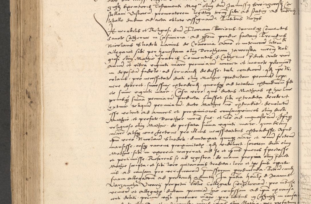 Zdjęcie nr 1030 dla obiektu archiwalnego: INRI. Acta actorum, obligacionum et sentenciarum tam interlocutoriarum quam diffinitivarum coram reverendo patre ac egregio viro domino Jacobo Erciss[o]wski decretorum doctorem, canonico et officiali generali Cracoviensi ad annum Domini 1528, indicionem primam, pontificatus sanctissimi in Christo patris et domini domini Clementis divina probidendcia pape seprtimi, annum quintum, per Stanislaum de Mordi legalem consistorii notarium omine felici inchoantur