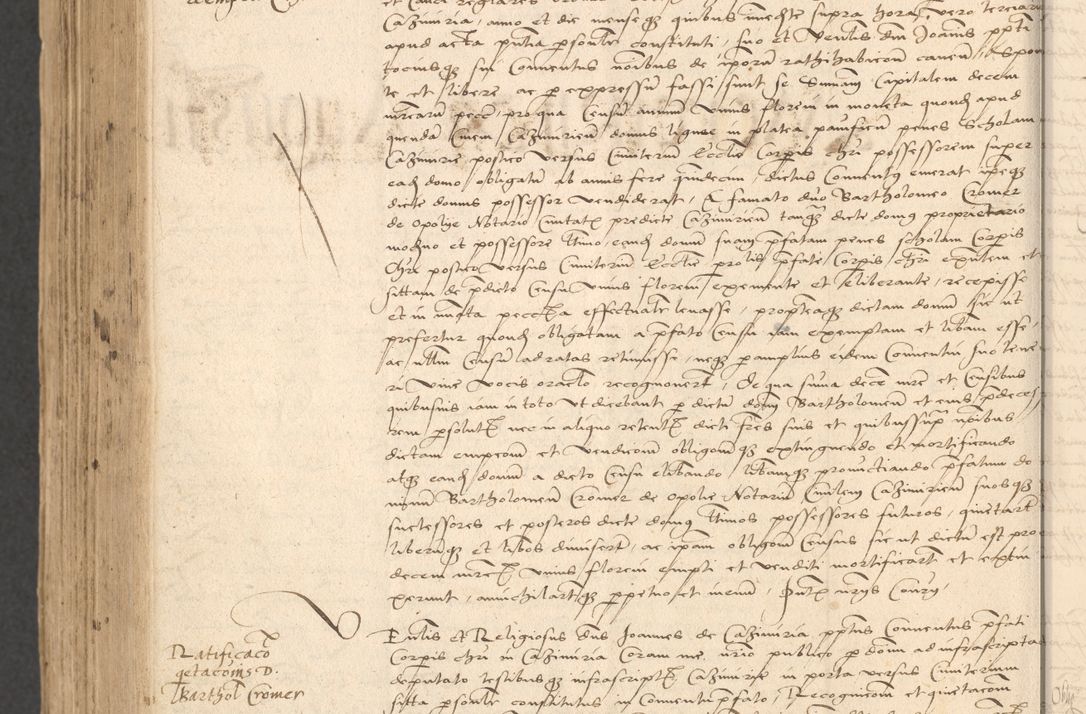 Zdjęcie nr 1014 dla obiektu archiwalnego: INRI. Acta actorum, obligacionum et sentenciarum tam interlocutoriarum quam diffinitivarum coram reverendo patre ac egregio viro domino Jacobo Erciss[o]wski decretorum doctorem, canonico et officiali generali Cracoviensi ad annum Domini 1528, indicionem primam, pontificatus sanctissimi in Christo patris et domini domini Clementis divina probidendcia pape seprtimi, annum quintum, per Stanislaum de Mordi legalem consistorii notarium omine felici inchoantur