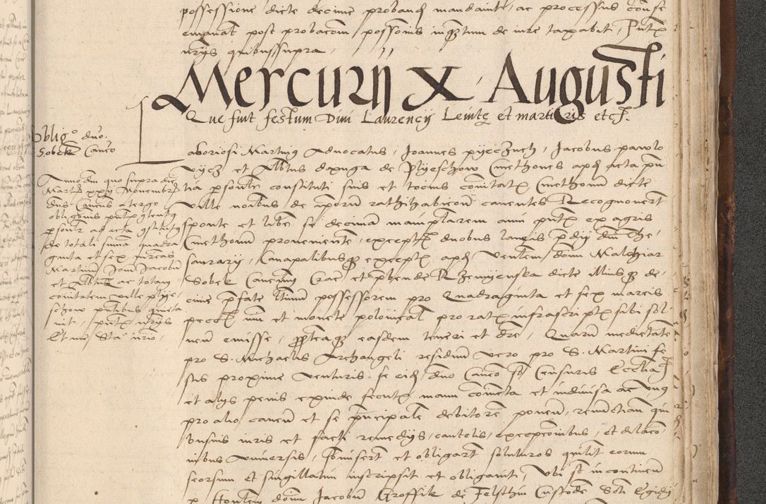 Zdjęcie nr 1013 dla obiektu archiwalnego: INRI. Acta actorum, obligacionum et sentenciarum tam interlocutoriarum quam diffinitivarum coram reverendo patre ac egregio viro domino Jacobo Erciss[o]wski decretorum doctorem, canonico et officiali generali Cracoviensi ad annum Domini 1528, indicionem primam, pontificatus sanctissimi in Christo patris et domini domini Clementis divina probidendcia pape seprtimi, annum quintum, per Stanislaum de Mordi legalem consistorii notarium omine felici inchoantur