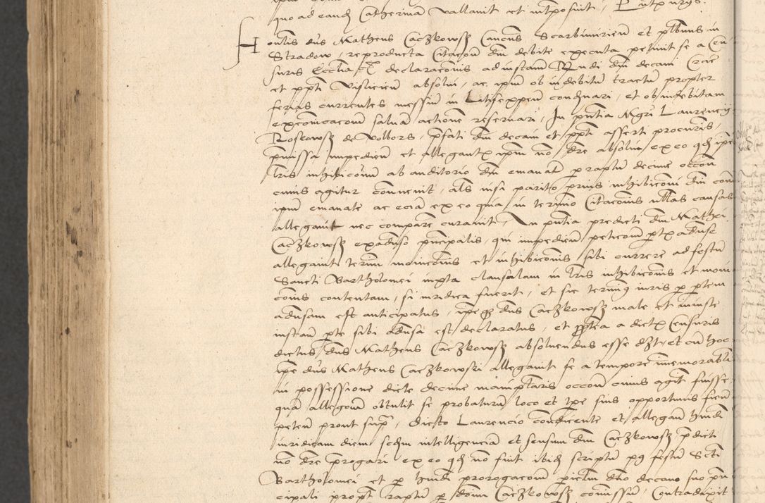 Zdjęcie nr 1012 dla obiektu archiwalnego: INRI. Acta actorum, obligacionum et sentenciarum tam interlocutoriarum quam diffinitivarum coram reverendo patre ac egregio viro domino Jacobo Erciss[o]wski decretorum doctorem, canonico et officiali generali Cracoviensi ad annum Domini 1528, indicionem primam, pontificatus sanctissimi in Christo patris et domini domini Clementis divina probidendcia pape seprtimi, annum quintum, per Stanislaum de Mordi legalem consistorii notarium omine felici inchoantur