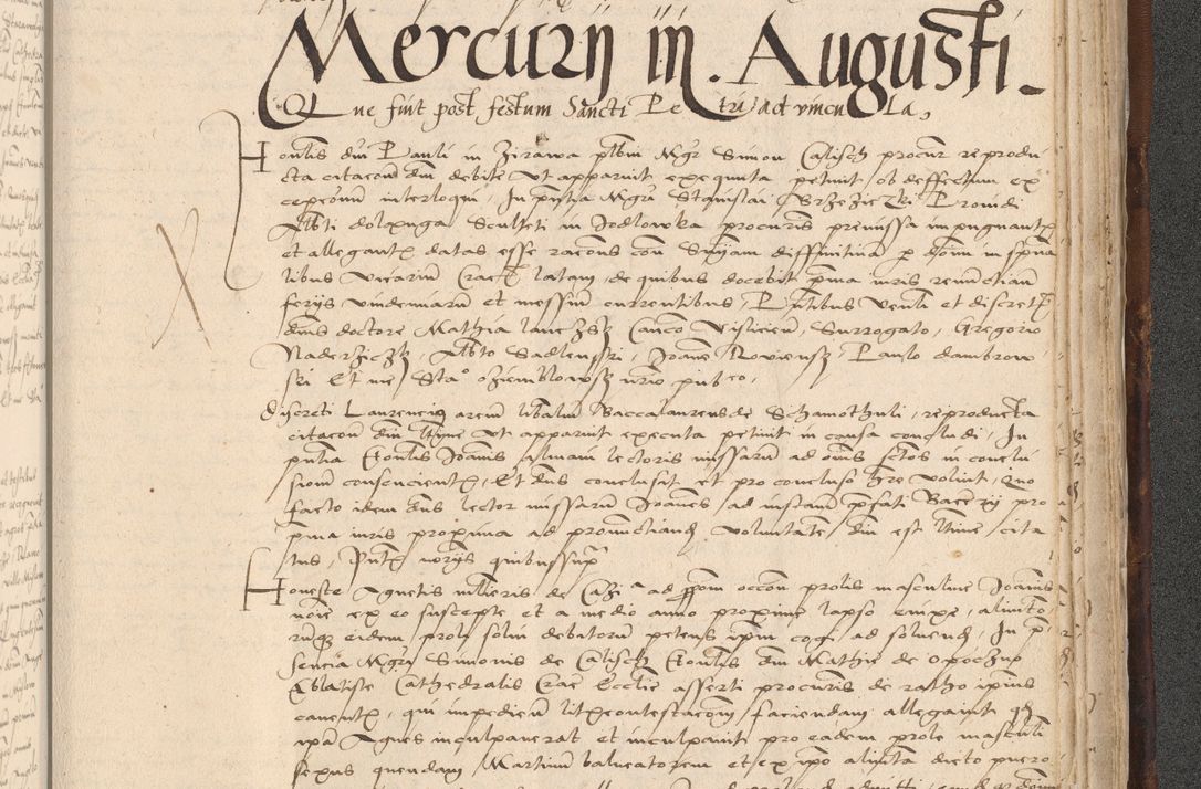 Zdjęcie nr 1007 dla obiektu archiwalnego: INRI. Acta actorum, obligacionum et sentenciarum tam interlocutoriarum quam diffinitivarum coram reverendo patre ac egregio viro domino Jacobo Erciss[o]wski decretorum doctorem, canonico et officiali generali Cracoviensi ad annum Domini 1528, indicionem primam, pontificatus sanctissimi in Christo patris et domini domini Clementis divina probidendcia pape seprtimi, annum quintum, per Stanislaum de Mordi legalem consistorii notarium omine felici inchoantur