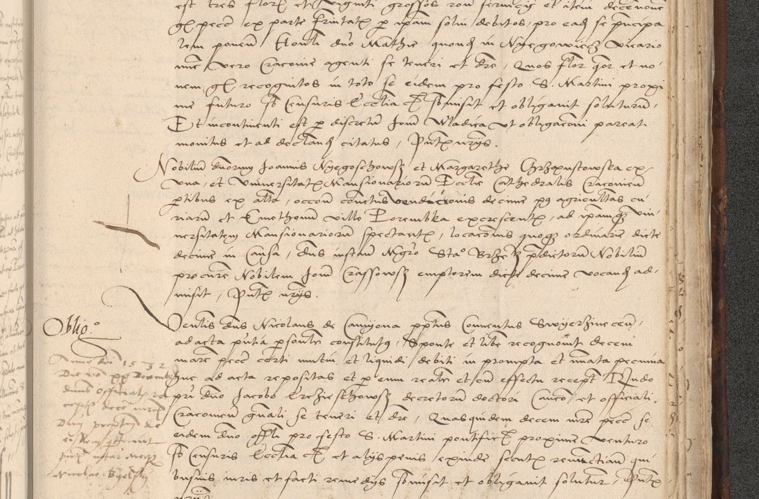 Zdjęcie nr 997 dla obiektu archiwalnego: INRI. Acta actorum, obligacionum et sentenciarum tam interlocutoriarum quam diffinitivarum coram reverendo patre ac egregio viro domino Jacobo Erciss[o]wski decretorum doctorem, canonico et officiali generali Cracoviensi ad annum Domini 1528, indicionem primam, pontificatus sanctissimi in Christo patris et domini domini Clementis divina probidendcia pape seprtimi, annum quintum, per Stanislaum de Mordi legalem consistorii notarium omine felici inchoantur