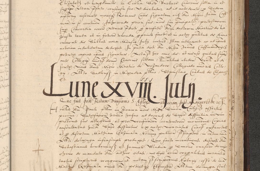 Zdjęcie nr 995 dla obiektu archiwalnego: INRI. Acta actorum, obligacionum et sentenciarum tam interlocutoriarum quam diffinitivarum coram reverendo patre ac egregio viro domino Jacobo Erciss[o]wski decretorum doctorem, canonico et officiali generali Cracoviensi ad annum Domini 1528, indicionem primam, pontificatus sanctissimi in Christo patris et domini domini Clementis divina probidendcia pape seprtimi, annum quintum, per Stanislaum de Mordi legalem consistorii notarium omine felici inchoantur