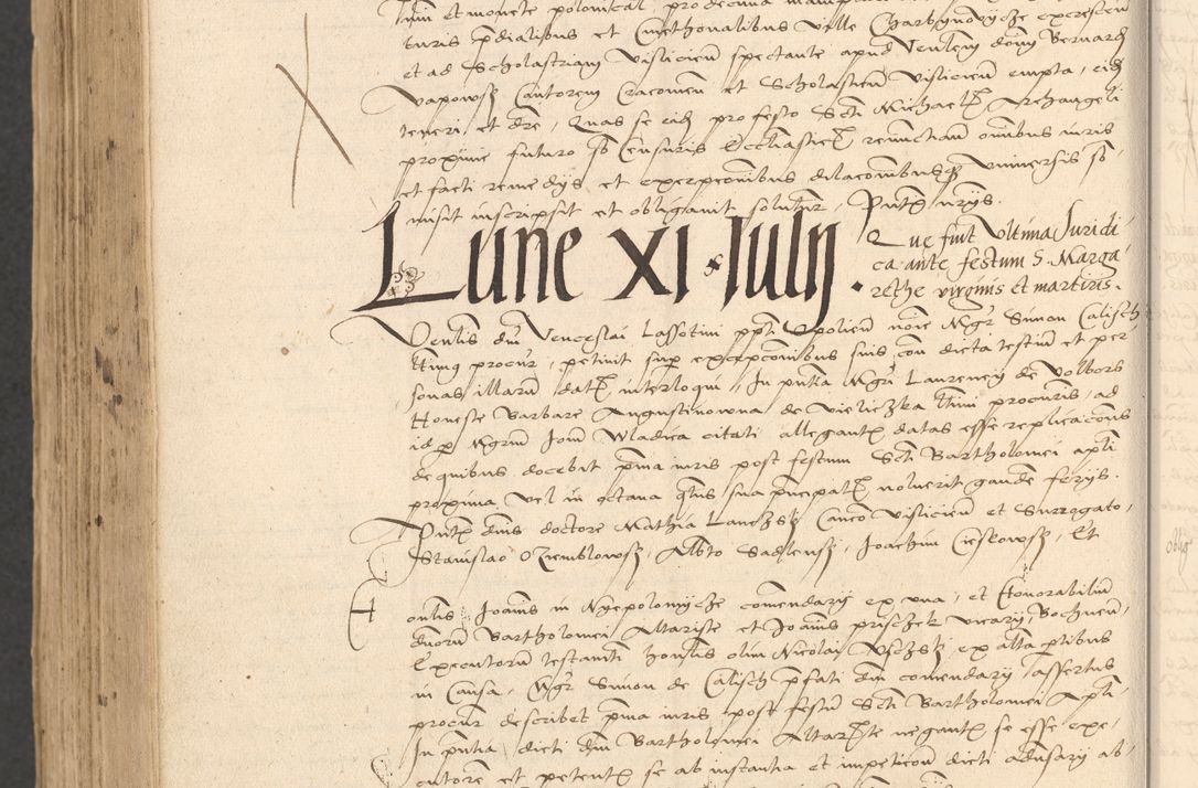 Zdjęcie nr 992 dla obiektu archiwalnego: INRI. Acta actorum, obligacionum et sentenciarum tam interlocutoriarum quam diffinitivarum coram reverendo patre ac egregio viro domino Jacobo Erciss[o]wski decretorum doctorem, canonico et officiali generali Cracoviensi ad annum Domini 1528, indicionem primam, pontificatus sanctissimi in Christo patris et domini domini Clementis divina probidendcia pape seprtimi, annum quintum, per Stanislaum de Mordi legalem consistorii notarium omine felici inchoantur