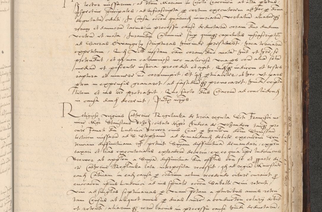 Zdjęcie nr 989 dla obiektu archiwalnego: INRI. Acta actorum, obligacionum et sentenciarum tam interlocutoriarum quam diffinitivarum coram reverendo patre ac egregio viro domino Jacobo Erciss[o]wski decretorum doctorem, canonico et officiali generali Cracoviensi ad annum Domini 1528, indicionem primam, pontificatus sanctissimi in Christo patris et domini domini Clementis divina probidendcia pape seprtimi, annum quintum, per Stanislaum de Mordi legalem consistorii notarium omine felici inchoantur