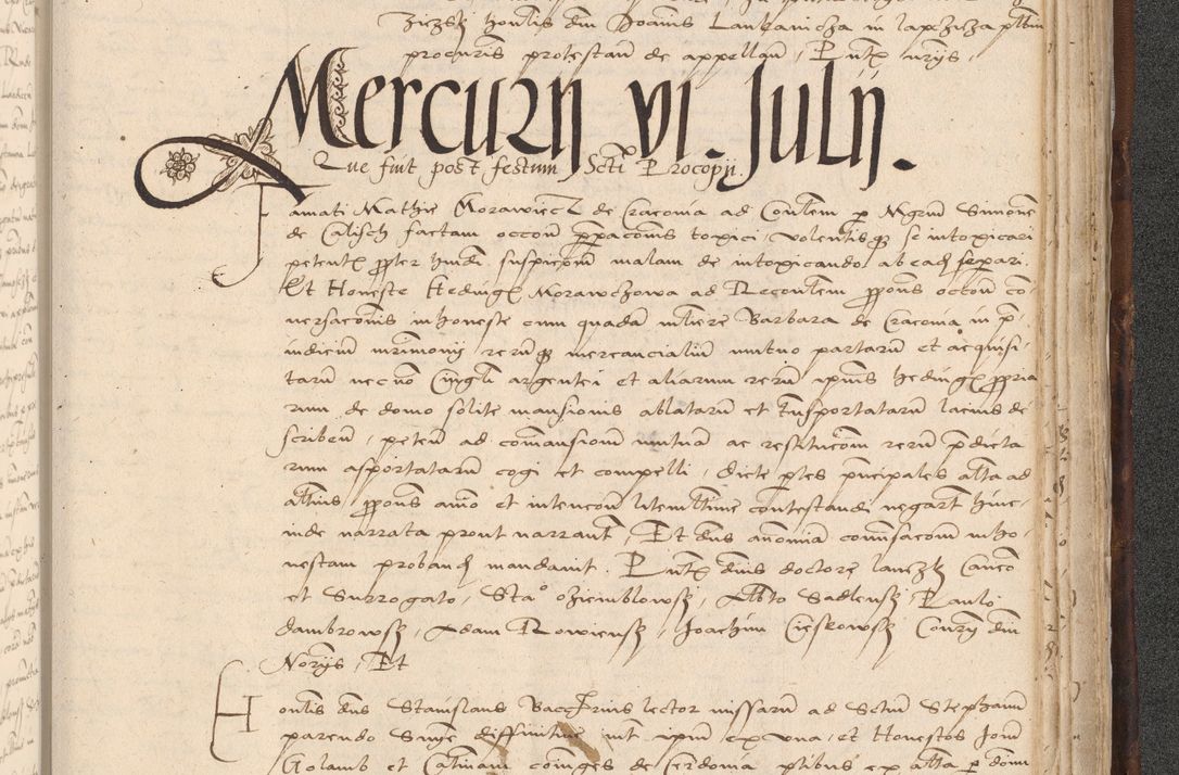Zdjęcie nr 985 dla obiektu archiwalnego: INRI. Acta actorum, obligacionum et sentenciarum tam interlocutoriarum quam diffinitivarum coram reverendo patre ac egregio viro domino Jacobo Erciss[o]wski decretorum doctorem, canonico et officiali generali Cracoviensi ad annum Domini 1528, indicionem primam, pontificatus sanctissimi in Christo patris et domini domini Clementis divina probidendcia pape seprtimi, annum quintum, per Stanislaum de Mordi legalem consistorii notarium omine felici inchoantur