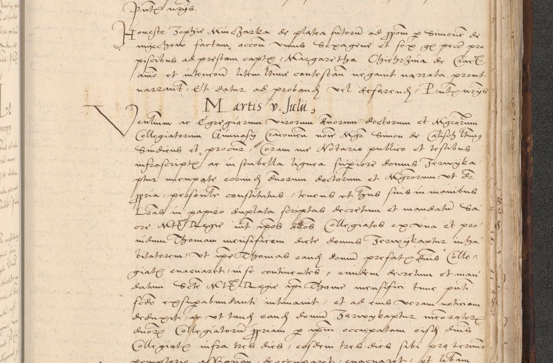 Zdjęcie nr 981 dla obiektu archiwalnego: INRI. Acta actorum, obligacionum et sentenciarum tam interlocutoriarum quam diffinitivarum coram reverendo patre ac egregio viro domino Jacobo Erciss[o]wski decretorum doctorem, canonico et officiali generali Cracoviensi ad annum Domini 1528, indicionem primam, pontificatus sanctissimi in Christo patris et domini domini Clementis divina probidendcia pape seprtimi, annum quintum, per Stanislaum de Mordi legalem consistorii notarium omine felici inchoantur