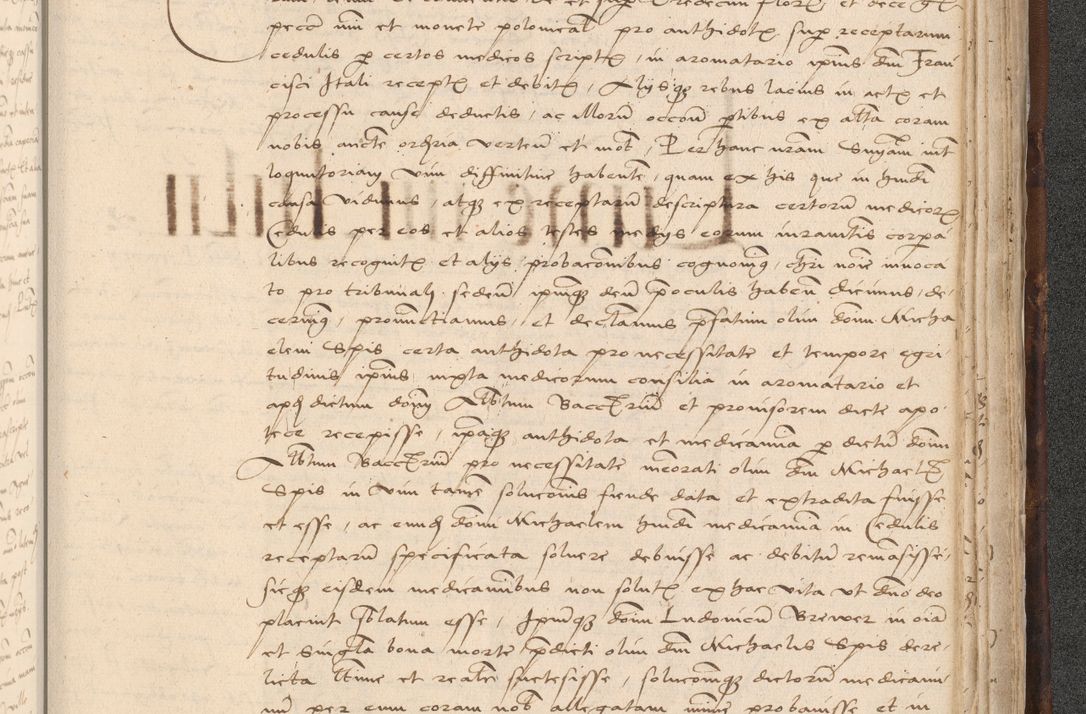 Zdjęcie nr 979 dla obiektu archiwalnego: INRI. Acta actorum, obligacionum et sentenciarum tam interlocutoriarum quam diffinitivarum coram reverendo patre ac egregio viro domino Jacobo Erciss[o]wski decretorum doctorem, canonico et officiali generali Cracoviensi ad annum Domini 1528, indicionem primam, pontificatus sanctissimi in Christo patris et domini domini Clementis divina probidendcia pape seprtimi, annum quintum, per Stanislaum de Mordi legalem consistorii notarium omine felici inchoantur