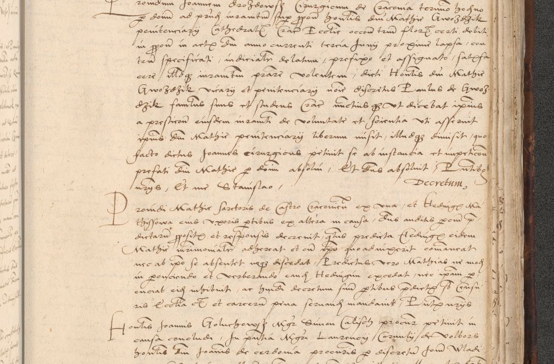 Zdjęcie nr 977 dla obiektu archiwalnego: INRI. Acta actorum, obligacionum et sentenciarum tam interlocutoriarum quam diffinitivarum coram reverendo patre ac egregio viro domino Jacobo Erciss[o]wski decretorum doctorem, canonico et officiali generali Cracoviensi ad annum Domini 1528, indicionem primam, pontificatus sanctissimi in Christo patris et domini domini Clementis divina probidendcia pape seprtimi, annum quintum, per Stanislaum de Mordi legalem consistorii notarium omine felici inchoantur
