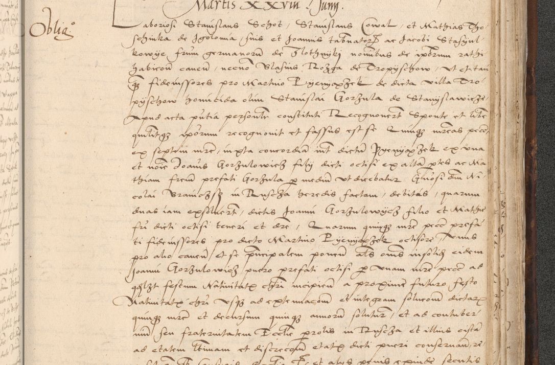 Zdjęcie nr 975 dla obiektu archiwalnego: INRI. Acta actorum, obligacionum et sentenciarum tam interlocutoriarum quam diffinitivarum coram reverendo patre ac egregio viro domino Jacobo Erciss[o]wski decretorum doctorem, canonico et officiali generali Cracoviensi ad annum Domini 1528, indicionem primam, pontificatus sanctissimi in Christo patris et domini domini Clementis divina probidendcia pape seprtimi, annum quintum, per Stanislaum de Mordi legalem consistorii notarium omine felici inchoantur