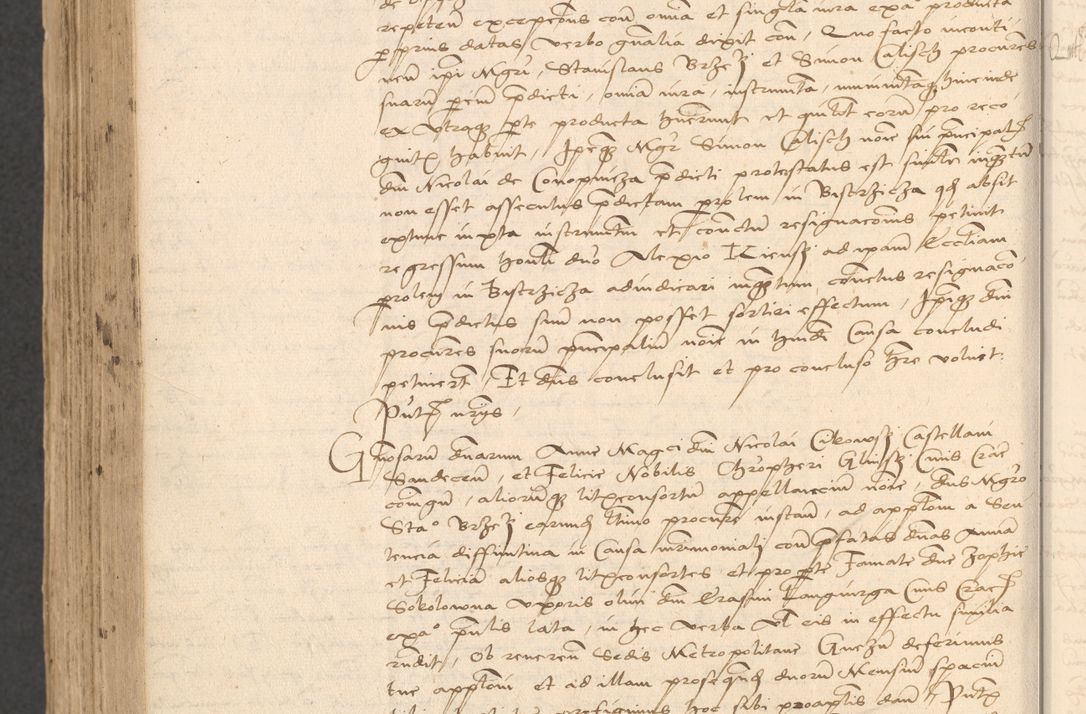 Zdjęcie nr 968 dla obiektu archiwalnego: INRI. Acta actorum, obligacionum et sentenciarum tam interlocutoriarum quam diffinitivarum coram reverendo patre ac egregio viro domino Jacobo Erciss[o]wski decretorum doctorem, canonico et officiali generali Cracoviensi ad annum Domini 1528, indicionem primam, pontificatus sanctissimi in Christo patris et domini domini Clementis divina probidendcia pape seprtimi, annum quintum, per Stanislaum de Mordi legalem consistorii notarium omine felici inchoantur