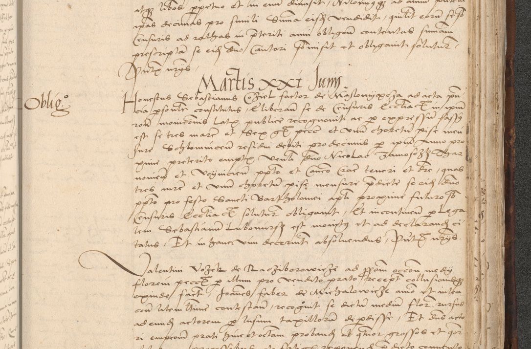 Zdjęcie nr 967 dla obiektu archiwalnego: INRI. Acta actorum, obligacionum et sentenciarum tam interlocutoriarum quam diffinitivarum coram reverendo patre ac egregio viro domino Jacobo Erciss[o]wski decretorum doctorem, canonico et officiali generali Cracoviensi ad annum Domini 1528, indicionem primam, pontificatus sanctissimi in Christo patris et domini domini Clementis divina probidendcia pape seprtimi, annum quintum, per Stanislaum de Mordi legalem consistorii notarium omine felici inchoantur