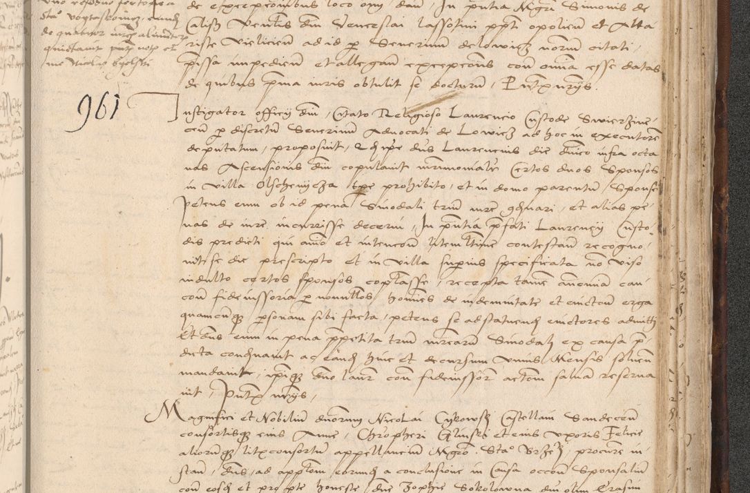 Zdjęcie nr 965 dla obiektu archiwalnego: INRI. Acta actorum, obligacionum et sentenciarum tam interlocutoriarum quam diffinitivarum coram reverendo patre ac egregio viro domino Jacobo Erciss[o]wski decretorum doctorem, canonico et officiali generali Cracoviensi ad annum Domini 1528, indicionem primam, pontificatus sanctissimi in Christo patris et domini domini Clementis divina probidendcia pape seprtimi, annum quintum, per Stanislaum de Mordi legalem consistorii notarium omine felici inchoantur