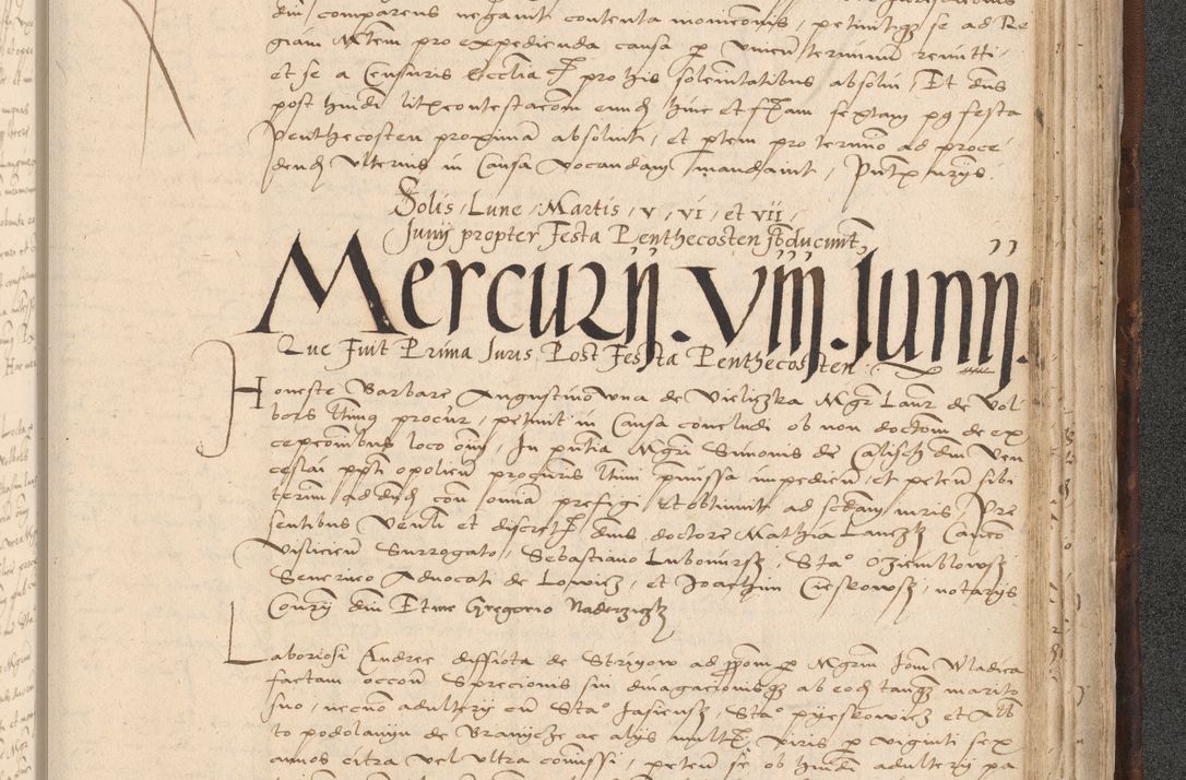 Zdjęcie nr 951 dla obiektu archiwalnego: INRI. Acta actorum, obligacionum et sentenciarum tam interlocutoriarum quam diffinitivarum coram reverendo patre ac egregio viro domino Jacobo Erciss[o]wski decretorum doctorem, canonico et officiali generali Cracoviensi ad annum Domini 1528, indicionem primam, pontificatus sanctissimi in Christo patris et domini domini Clementis divina probidendcia pape seprtimi, annum quintum, per Stanislaum de Mordi legalem consistorii notarium omine felici inchoantur