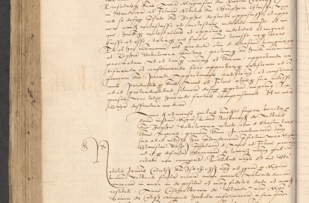 Zdjęcie nr 950 dla obiektu archiwalnego: INRI. Acta actorum, obligacionum et sentenciarum tam interlocutoriarum quam diffinitivarum coram reverendo patre ac egregio viro domino Jacobo Erciss[o]wski decretorum doctorem, canonico et officiali generali Cracoviensi ad annum Domini 1528, indicionem primam, pontificatus sanctissimi in Christo patris et domini domini Clementis divina probidendcia pape seprtimi, annum quintum, per Stanislaum de Mordi legalem consistorii notarium omine felici inchoantur