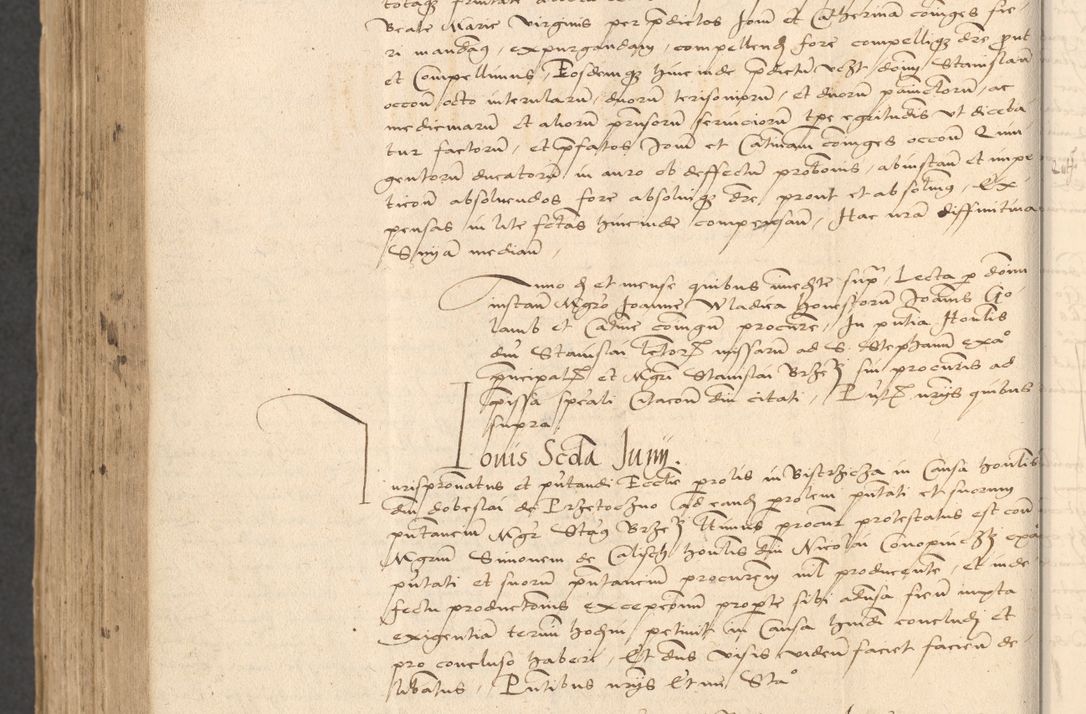 Zdjęcie nr 944 dla obiektu archiwalnego: INRI. Acta actorum, obligacionum et sentenciarum tam interlocutoriarum quam diffinitivarum coram reverendo patre ac egregio viro domino Jacobo Erciss[o]wski decretorum doctorem, canonico et officiali generali Cracoviensi ad annum Domini 1528, indicionem primam, pontificatus sanctissimi in Christo patris et domini domini Clementis divina probidendcia pape seprtimi, annum quintum, per Stanislaum de Mordi legalem consistorii notarium omine felici inchoantur