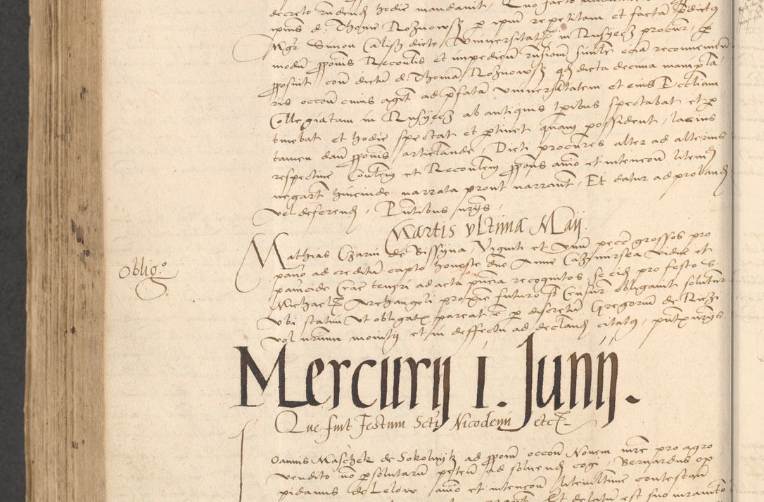 Zdjęcie nr 940 dla obiektu archiwalnego: INRI. Acta actorum, obligacionum et sentenciarum tam interlocutoriarum quam diffinitivarum coram reverendo patre ac egregio viro domino Jacobo Erciss[o]wski decretorum doctorem, canonico et officiali generali Cracoviensi ad annum Domini 1528, indicionem primam, pontificatus sanctissimi in Christo patris et domini domini Clementis divina probidendcia pape seprtimi, annum quintum, per Stanislaum de Mordi legalem consistorii notarium omine felici inchoantur