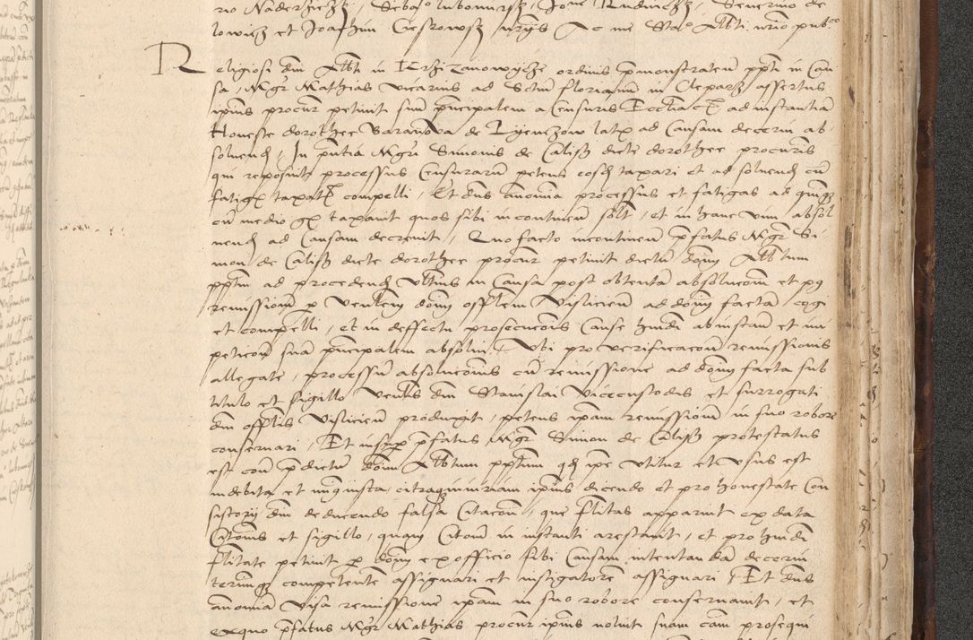 Zdjęcie nr 929 dla obiektu archiwalnego: INRI. Acta actorum, obligacionum et sentenciarum tam interlocutoriarum quam diffinitivarum coram reverendo patre ac egregio viro domino Jacobo Erciss[o]wski decretorum doctorem, canonico et officiali generali Cracoviensi ad annum Domini 1528, indicionem primam, pontificatus sanctissimi in Christo patris et domini domini Clementis divina probidendcia pape seprtimi, annum quintum, per Stanislaum de Mordi legalem consistorii notarium omine felici inchoantur
