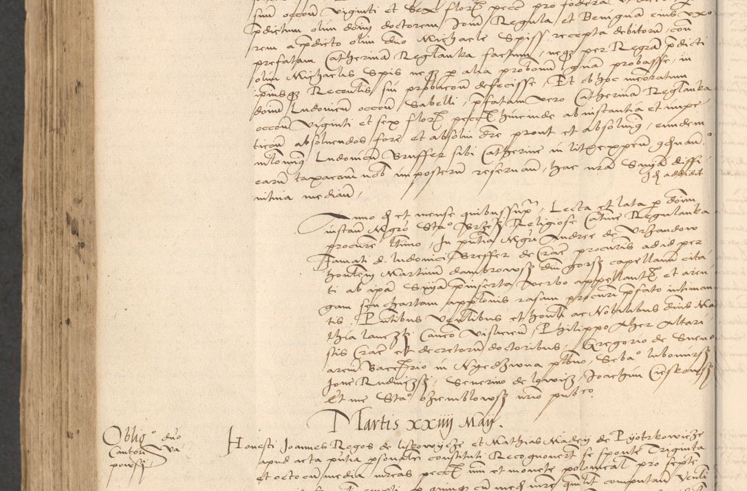 Zdjęcie nr 928 dla obiektu archiwalnego: INRI. Acta actorum, obligacionum et sentenciarum tam interlocutoriarum quam diffinitivarum coram reverendo patre ac egregio viro domino Jacobo Erciss[o]wski decretorum doctorem, canonico et officiali generali Cracoviensi ad annum Domini 1528, indicionem primam, pontificatus sanctissimi in Christo patris et domini domini Clementis divina probidendcia pape seprtimi, annum quintum, per Stanislaum de Mordi legalem consistorii notarium omine felici inchoantur