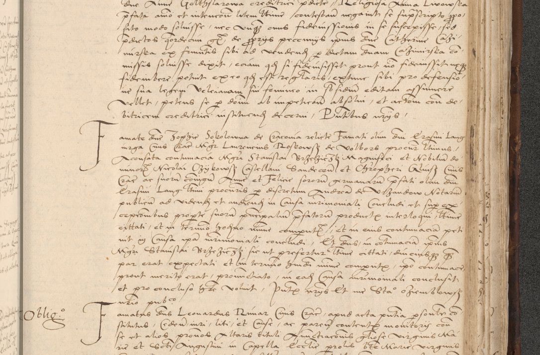 Zdjęcie nr 923 dla obiektu archiwalnego: INRI. Acta actorum, obligacionum et sentenciarum tam interlocutoriarum quam diffinitivarum coram reverendo patre ac egregio viro domino Jacobo Erciss[o]wski decretorum doctorem, canonico et officiali generali Cracoviensi ad annum Domini 1528, indicionem primam, pontificatus sanctissimi in Christo patris et domini domini Clementis divina probidendcia pape seprtimi, annum quintum, per Stanislaum de Mordi legalem consistorii notarium omine felici inchoantur