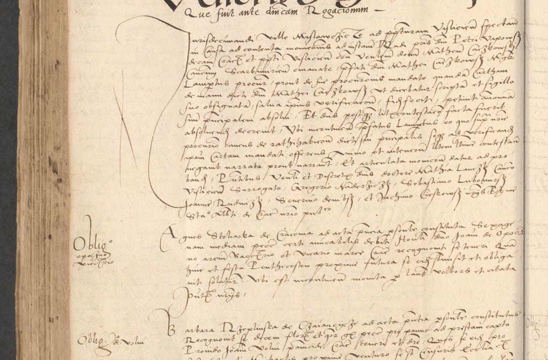 Zdjęcie nr 922 dla obiektu archiwalnego: INRI. Acta actorum, obligacionum et sentenciarum tam interlocutoriarum quam diffinitivarum coram reverendo patre ac egregio viro domino Jacobo Erciss[o]wski decretorum doctorem, canonico et officiali generali Cracoviensi ad annum Domini 1528, indicionem primam, pontificatus sanctissimi in Christo patris et domini domini Clementis divina probidendcia pape seprtimi, annum quintum, per Stanislaum de Mordi legalem consistorii notarium omine felici inchoantur