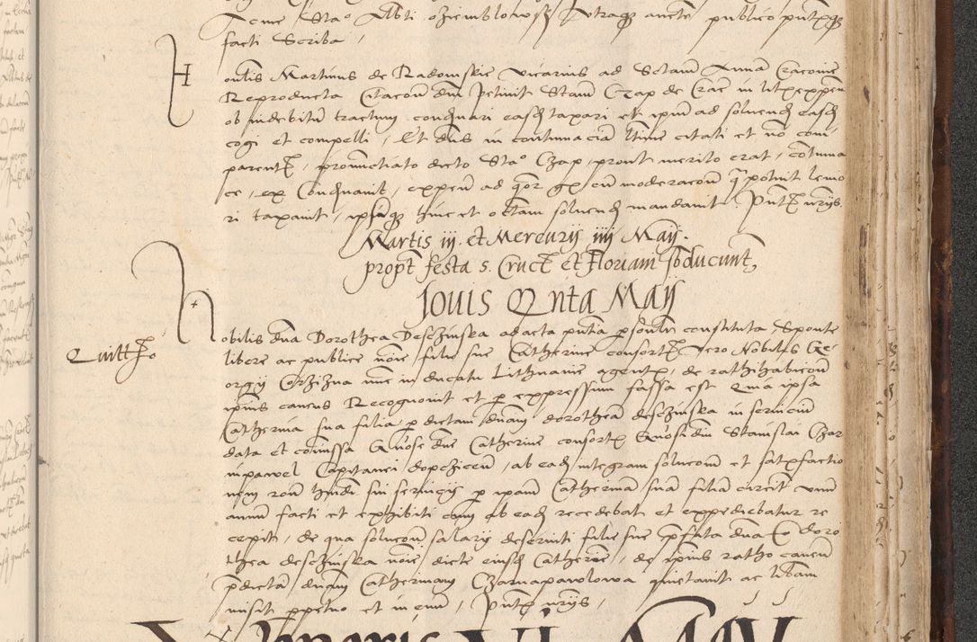 Zdjęcie nr 893 dla obiektu archiwalnego: INRI. Acta actorum, obligacionum et sentenciarum tam interlocutoriarum quam diffinitivarum coram reverendo patre ac egregio viro domino Jacobo Erciss[o]wski decretorum doctorem, canonico et officiali generali Cracoviensi ad annum Domini 1528, indicionem primam, pontificatus sanctissimi in Christo patris et domini domini Clementis divina probidendcia pape seprtimi, annum quintum, per Stanislaum de Mordi legalem consistorii notarium omine felici inchoantur