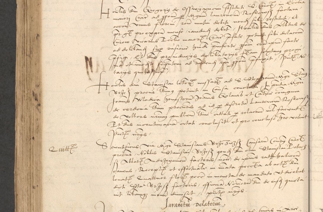 Zdjęcie nr 892 dla obiektu archiwalnego: INRI. Acta actorum, obligacionum et sentenciarum tam interlocutoriarum quam diffinitivarum coram reverendo patre ac egregio viro domino Jacobo Erciss[o]wski decretorum doctorem, canonico et officiali generali Cracoviensi ad annum Domini 1528, indicionem primam, pontificatus sanctissimi in Christo patris et domini domini Clementis divina probidendcia pape seprtimi, annum quintum, per Stanislaum de Mordi legalem consistorii notarium omine felici inchoantur