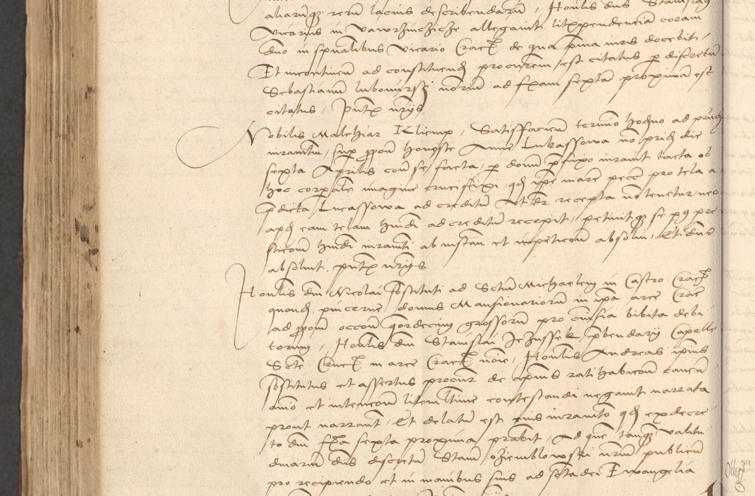 Zdjęcie nr 888 dla obiektu archiwalnego: INRI. Acta actorum, obligacionum et sentenciarum tam interlocutoriarum quam diffinitivarum coram reverendo patre ac egregio viro domino Jacobo Erciss[o]wski decretorum doctorem, canonico et officiali generali Cracoviensi ad annum Domini 1528, indicionem primam, pontificatus sanctissimi in Christo patris et domini domini Clementis divina probidendcia pape seprtimi, annum quintum, per Stanislaum de Mordi legalem consistorii notarium omine felici inchoantur